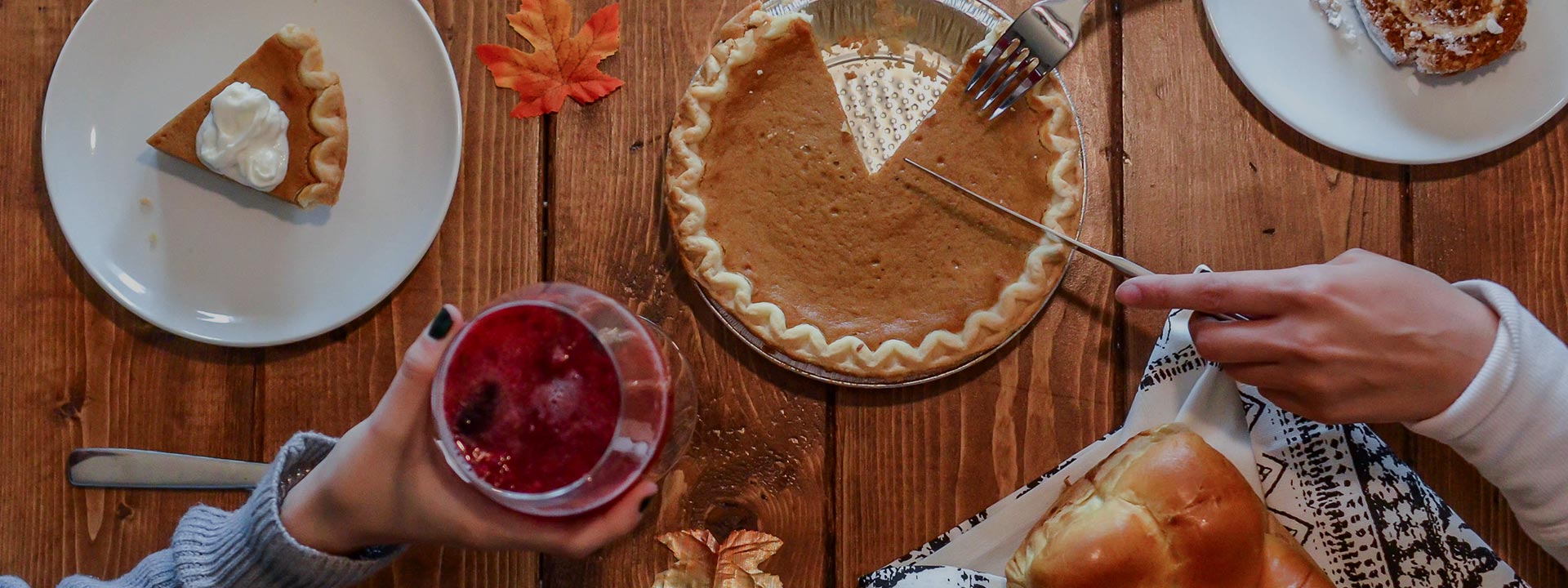 People eating pie