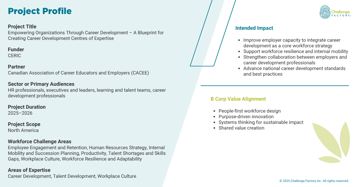 Project Profile – Empowering Organizations Through Career Development – A Blueprint for Creating Career Development Centres of Expertise